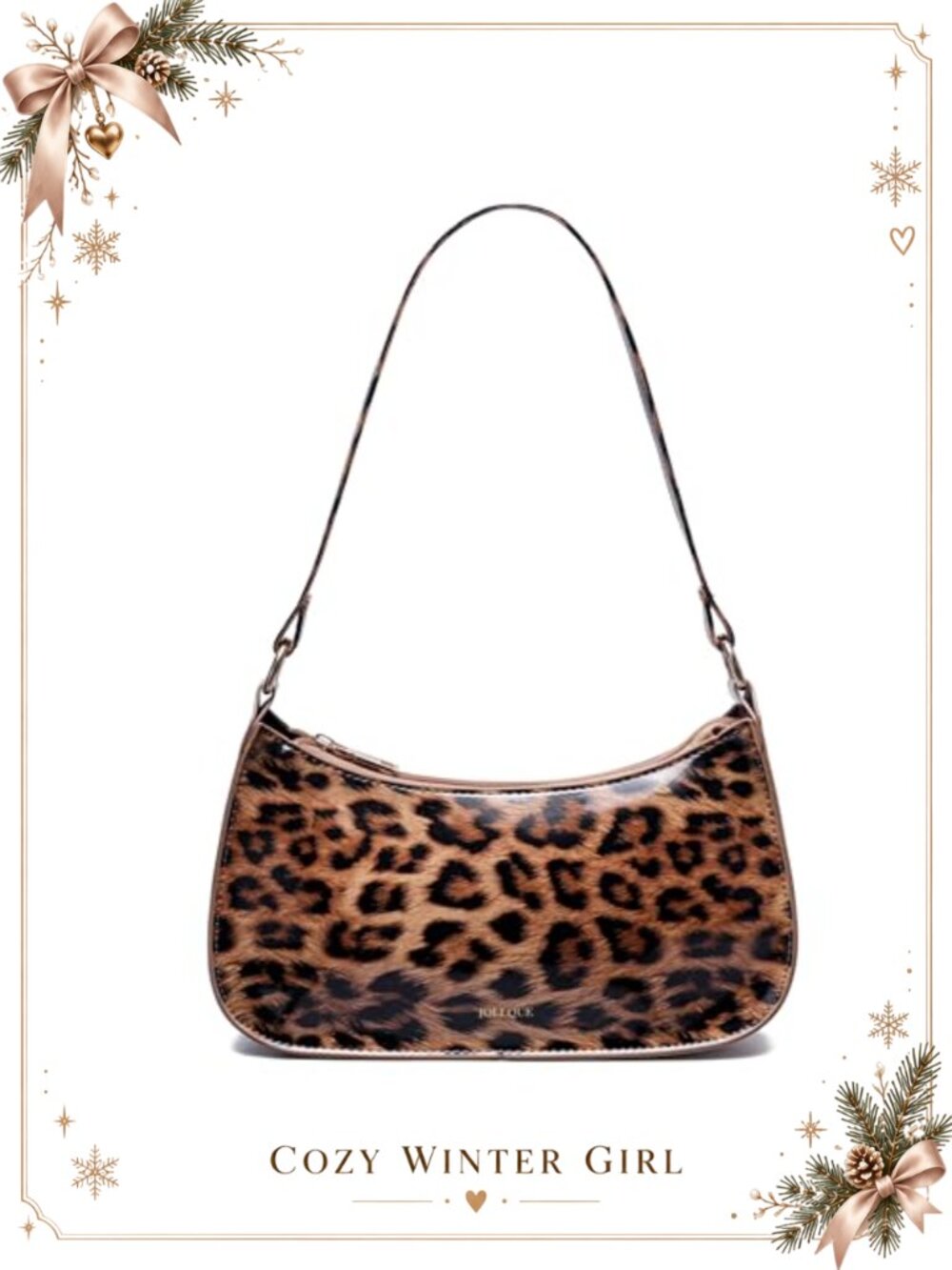 Patent Leather Shoulder Bag Mini Clutch Y2K Crossbody Purse Zipper Baguette